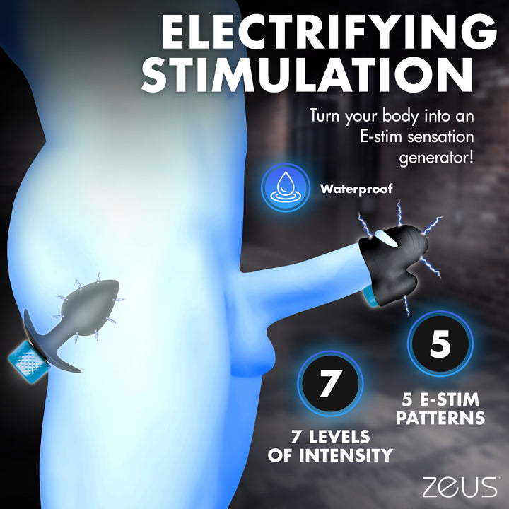 Zeus Anal Plug and Head Teaser E-Stim Kit with Remote