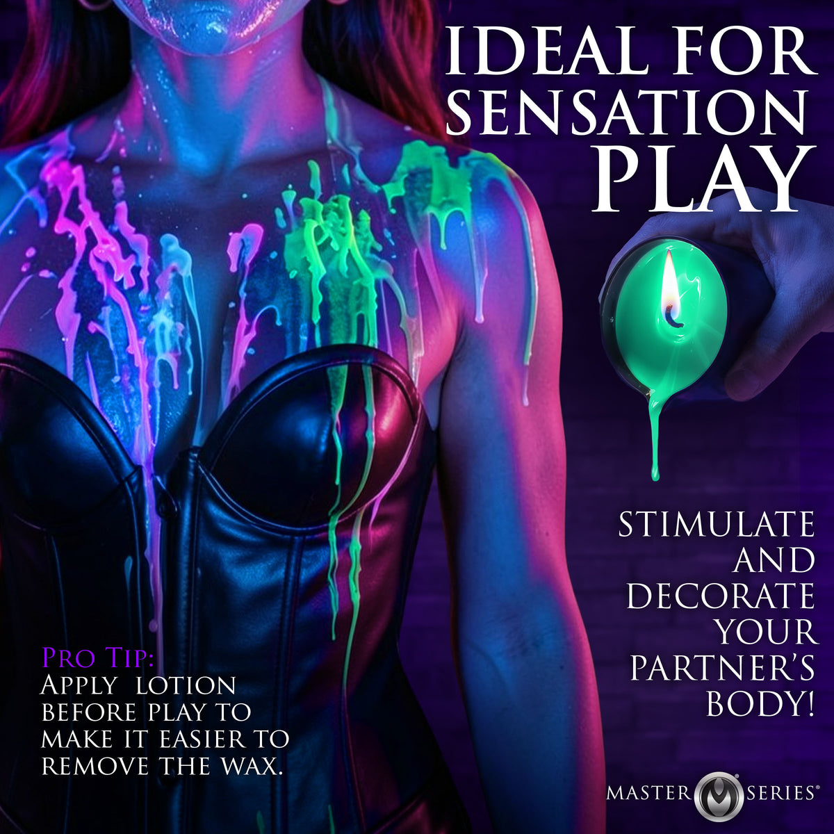 Wicked Wax Blacklight Reactive Drip Candles, Set of 3