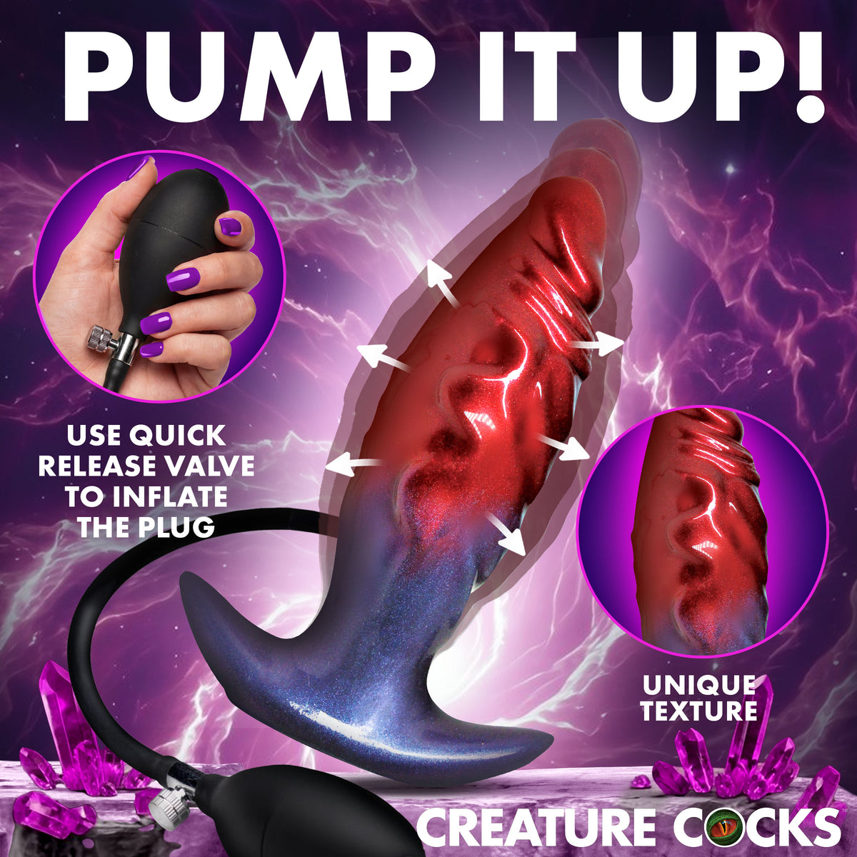 Creature Cocks Anal Invader Inflatable Silicone Anal Plug