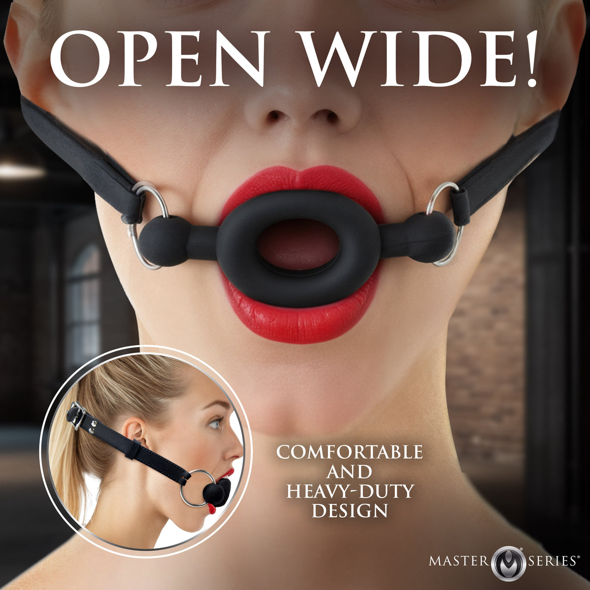 Forced Silicone Feeding Gag with Locking Strap