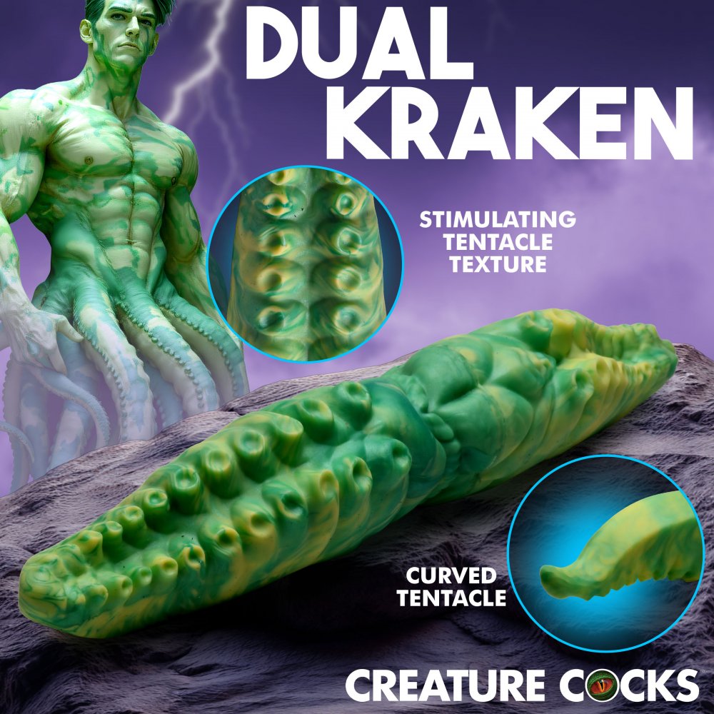 Double-Ended Kraken 13 Inch Silicone Tentacle Dildo