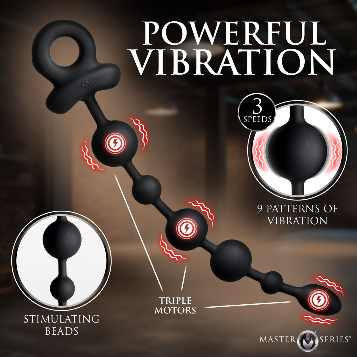 Master Series Balls Deep Vibrating Silicone Anal Beads