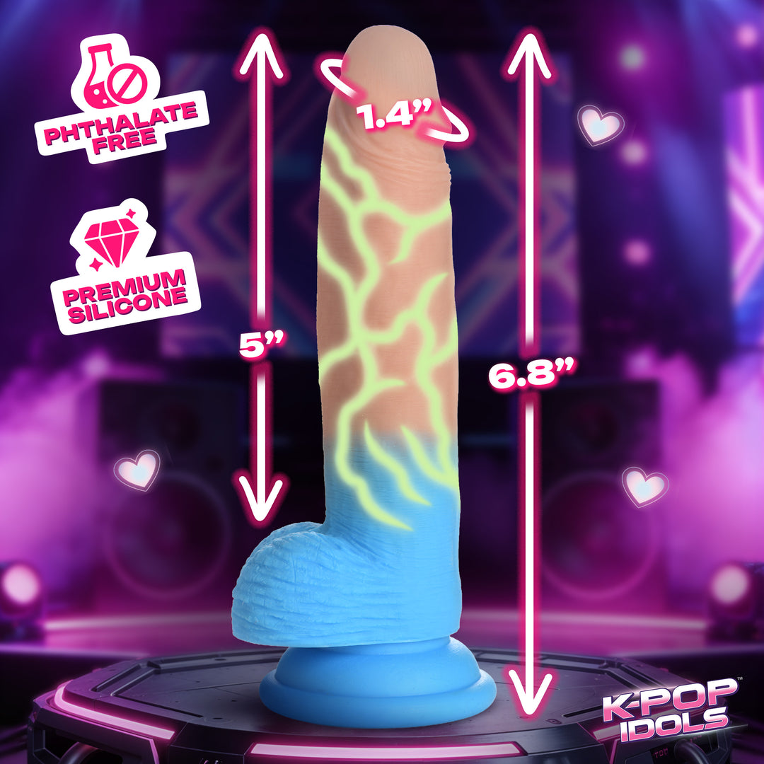 K-Pop Idols Rion Glow Vein Silicone Suction Cup Dildo