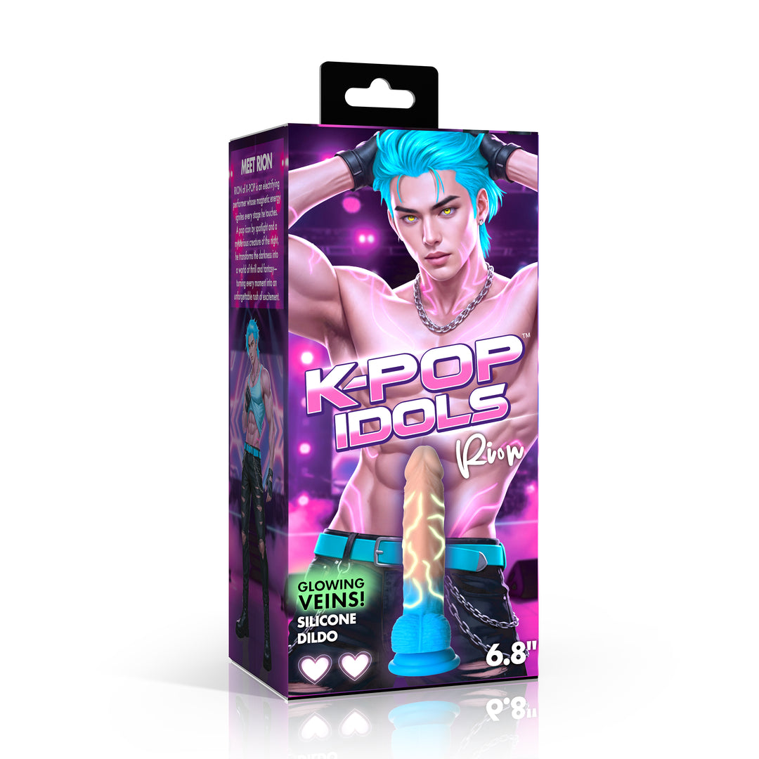K-Pop Idols Rion Glow Vein Silicone Suction Cup Dildo