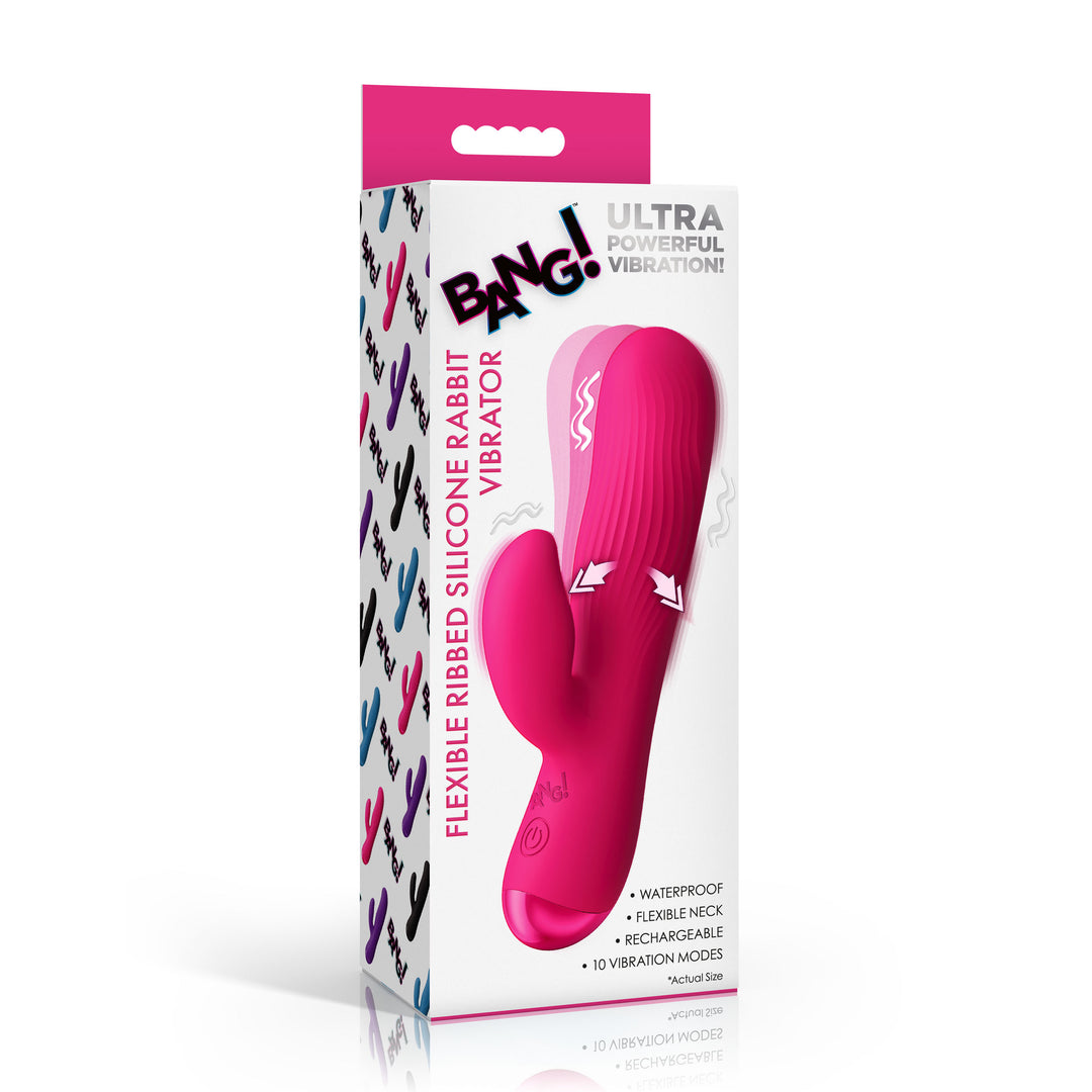 Bang! Flexible Ribbed Silicone Rabbit Vibrator