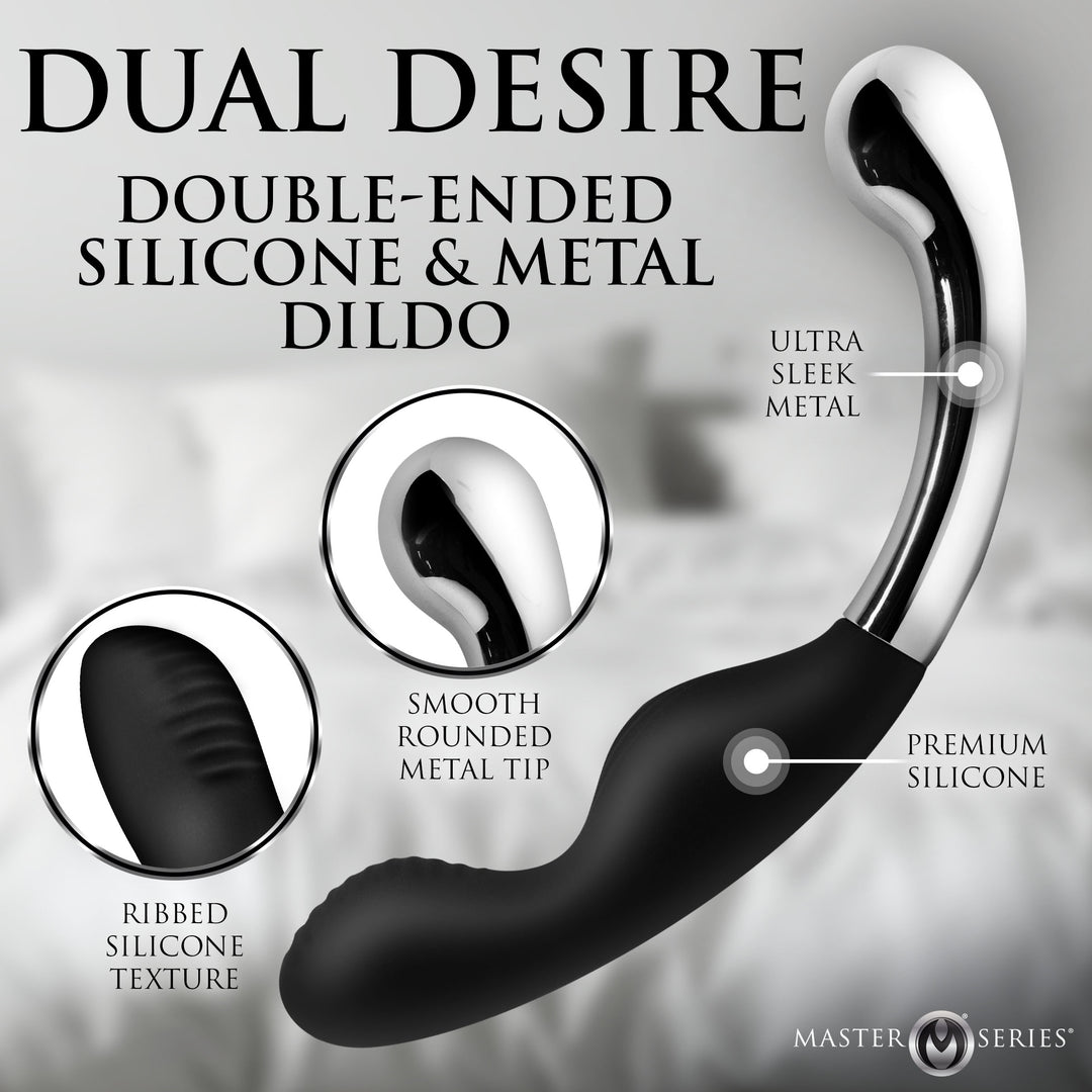 Master Series Dual Desire Double-Ended Silicone and Metal Dildo