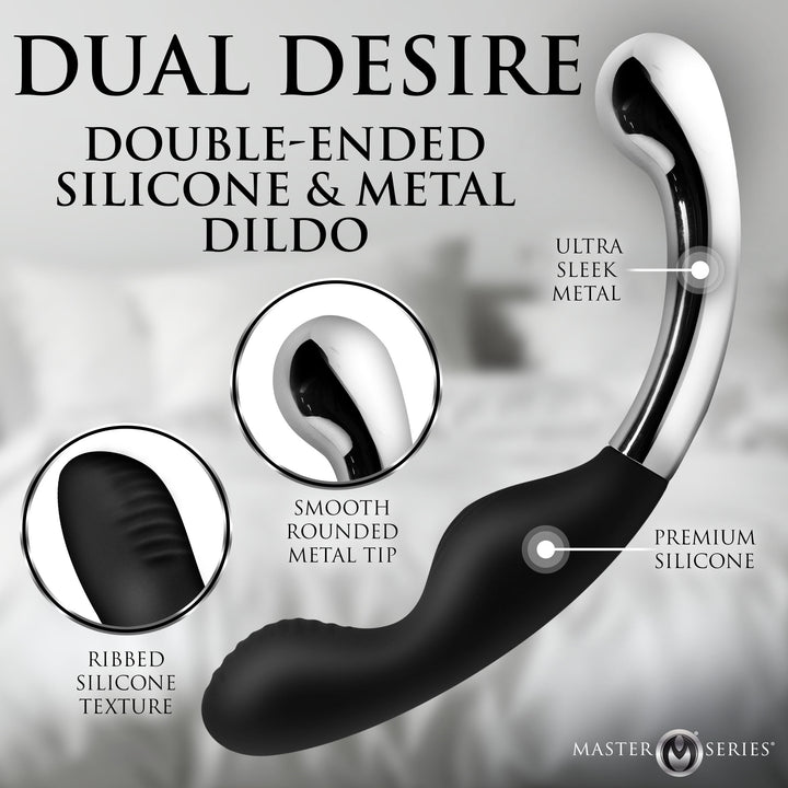 Master Series Dual Desire Double-Ended Silicone and Metal Dildo