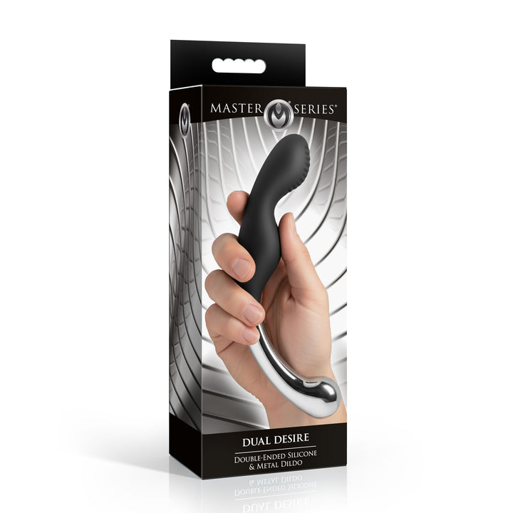 Master Series Dual Desire Double-Ended Silicone and Metal Dildo