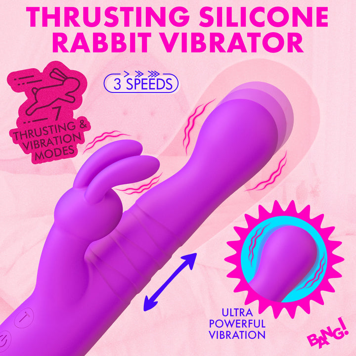 Bang! Thrusting G-Spot Rabbit Vibrator with Dual Motors in Purple