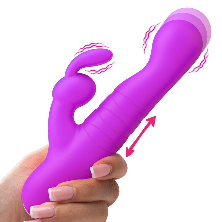 Bang! Thrusting G-Spot Rabbit Vibrator with Dual Motors in Purple