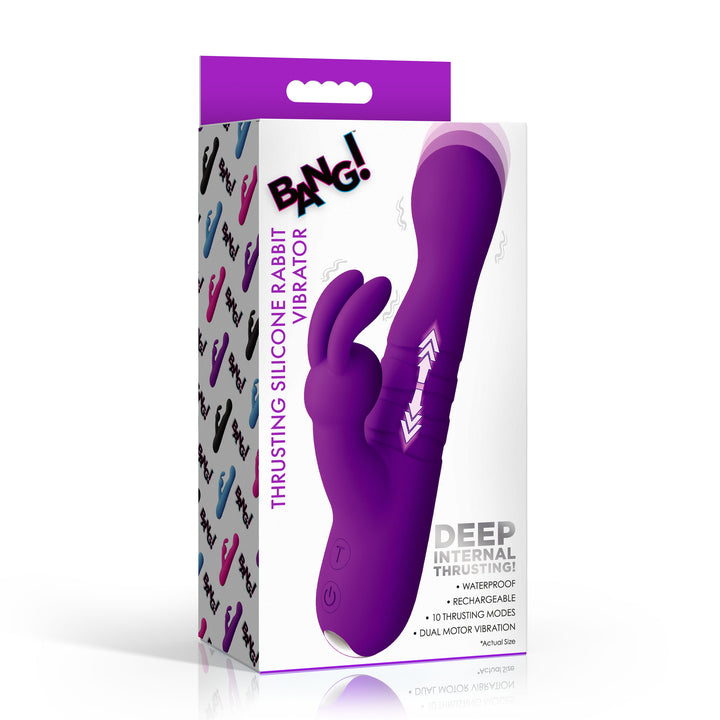 Bang! Thrusting G-Spot Rabbit Vibrator with Dual Motors in Purple