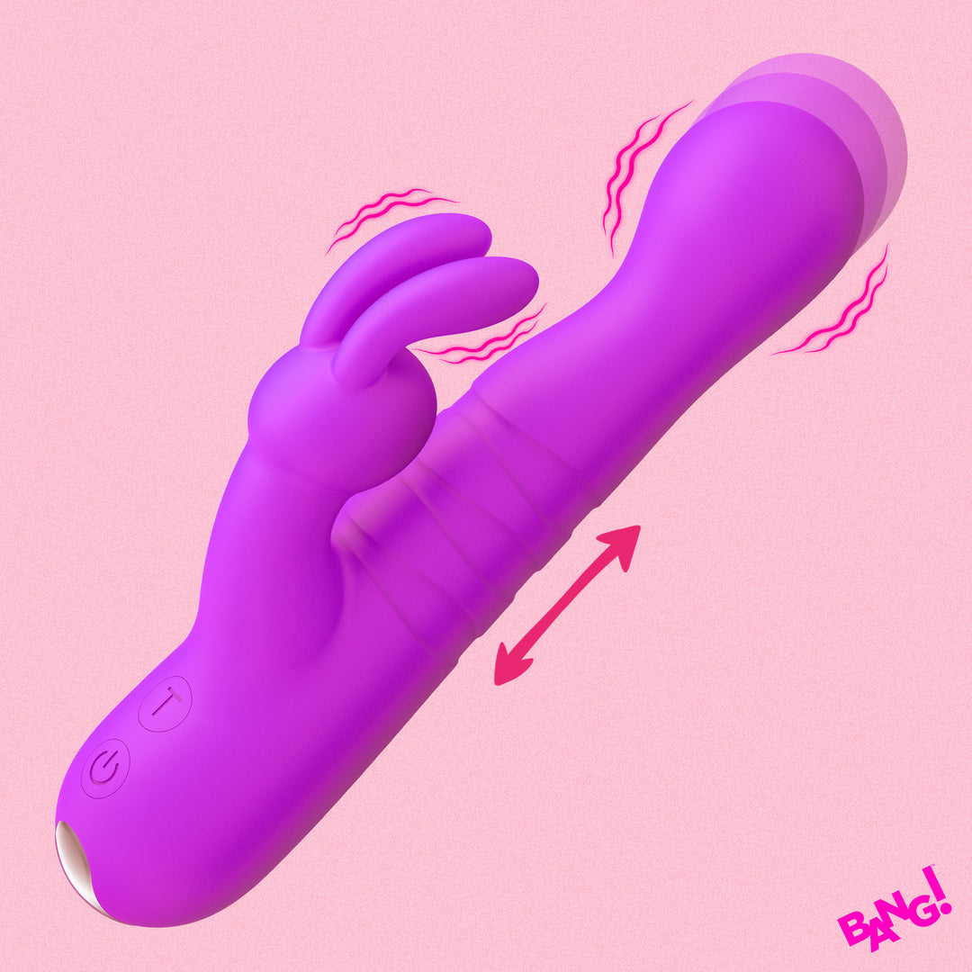 Bang! Thrusting G-Spot Rabbit Vibrator with Dual Motors in Purple