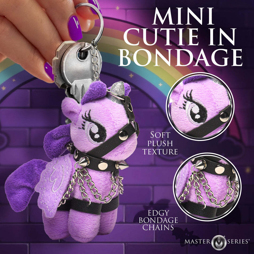 Master Series Bondage Pony Plush Keychain in Purple