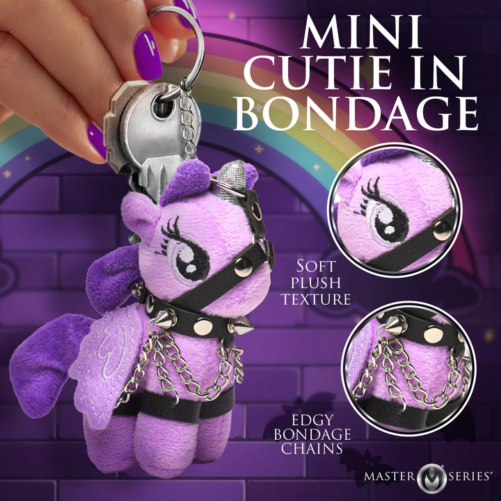 Master Series Bondage Pony Plush Keychain in Purple