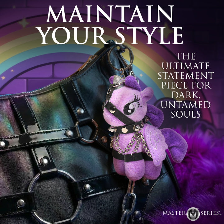 Master Series Bondage Pony Plush Keychain in Purple