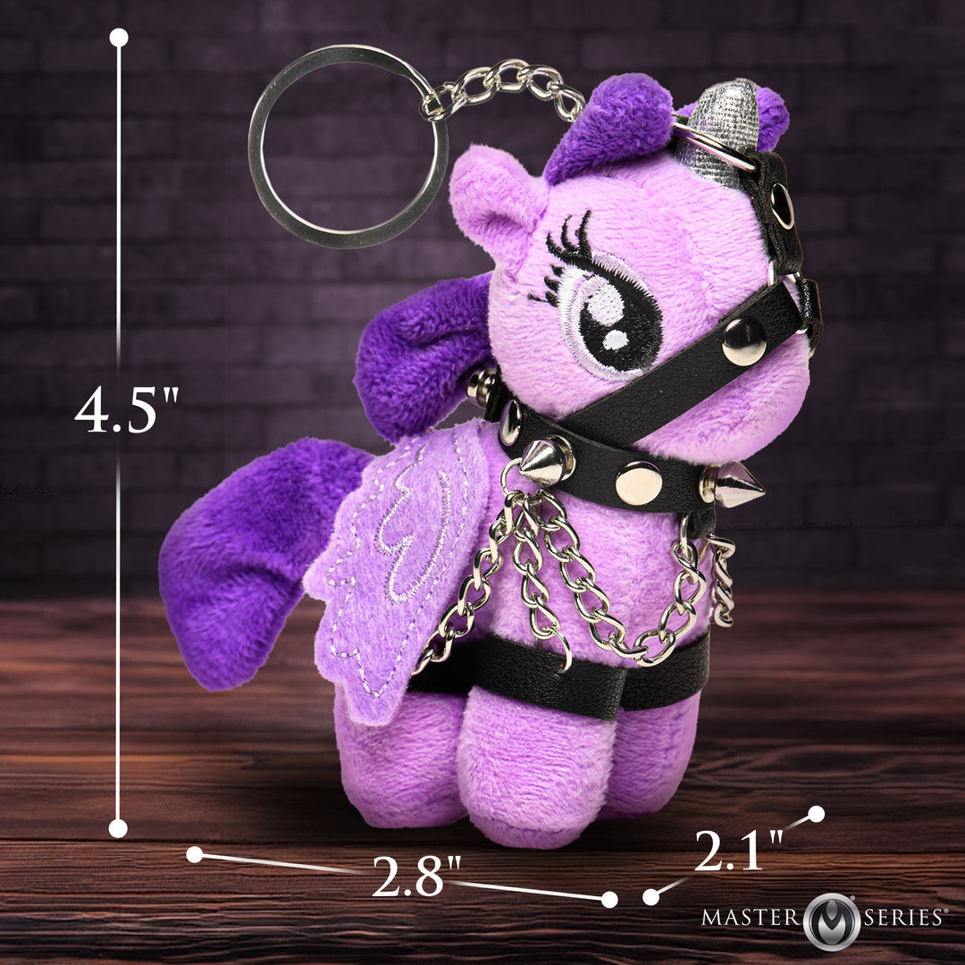 Master Series Bondage Pony Plush Keychain in Purple