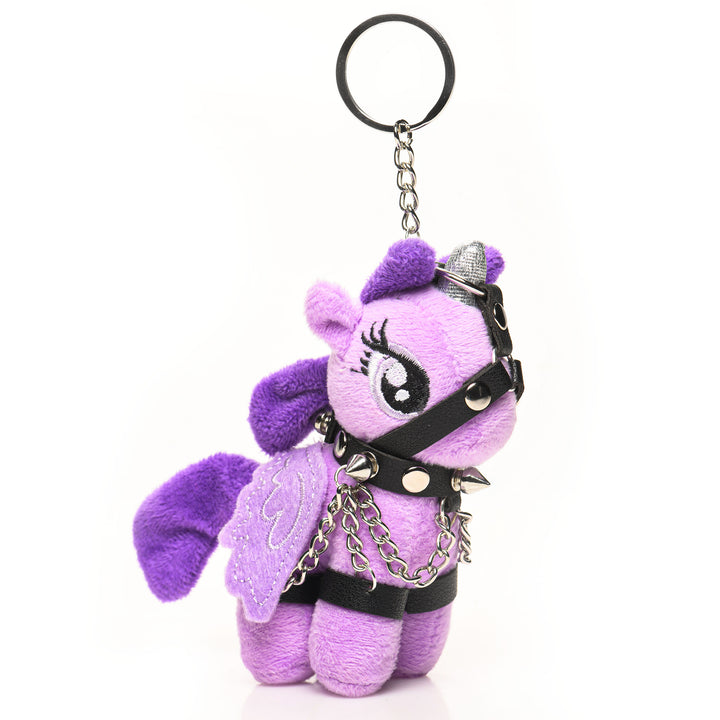 Master Series Bondage Pony Plush Keychain in Purple