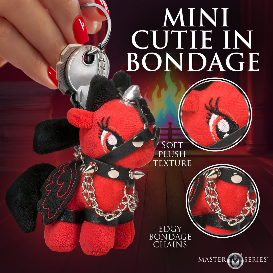 Master Series Bondage Pony Plush Keychain in Red