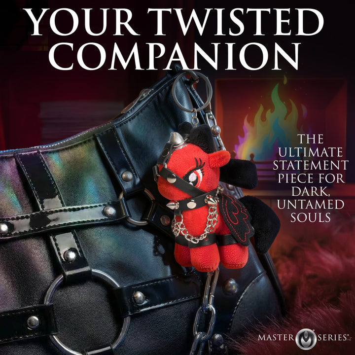 Master Series Bondage Pony Plush Keychain in Red