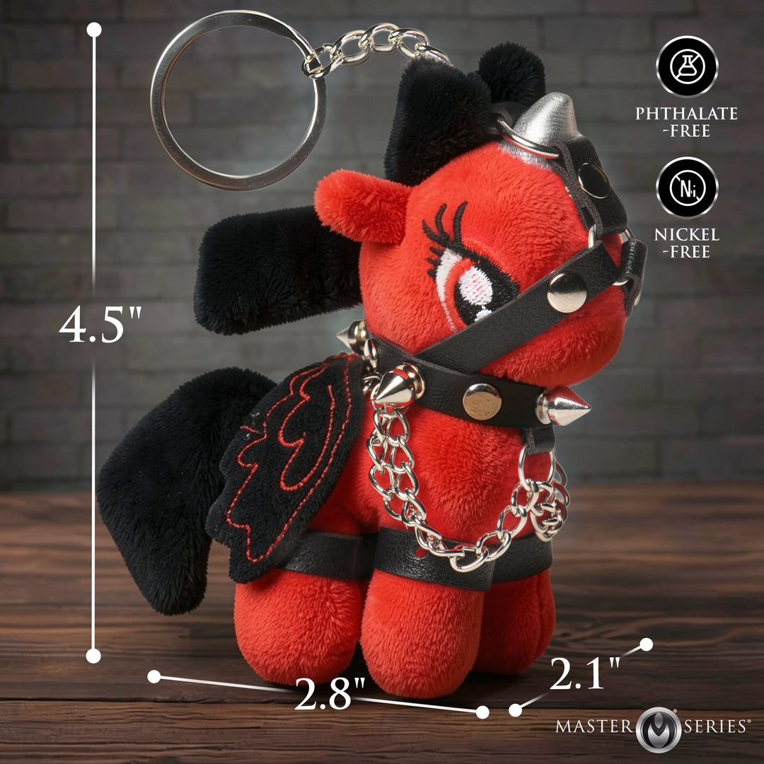 Master Series Bondage Pony Plush Keychain in Red