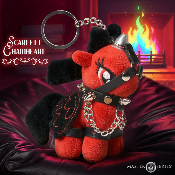 Master Series Bondage Pony Plush Keychain in Red