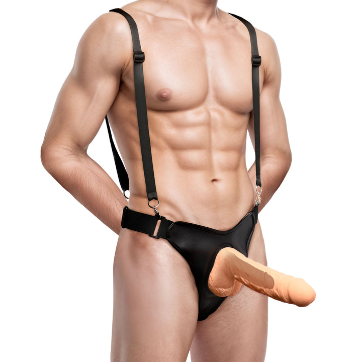 Master Series Magnum 9 Inch Hollow Silicone Strap-On with Harness
