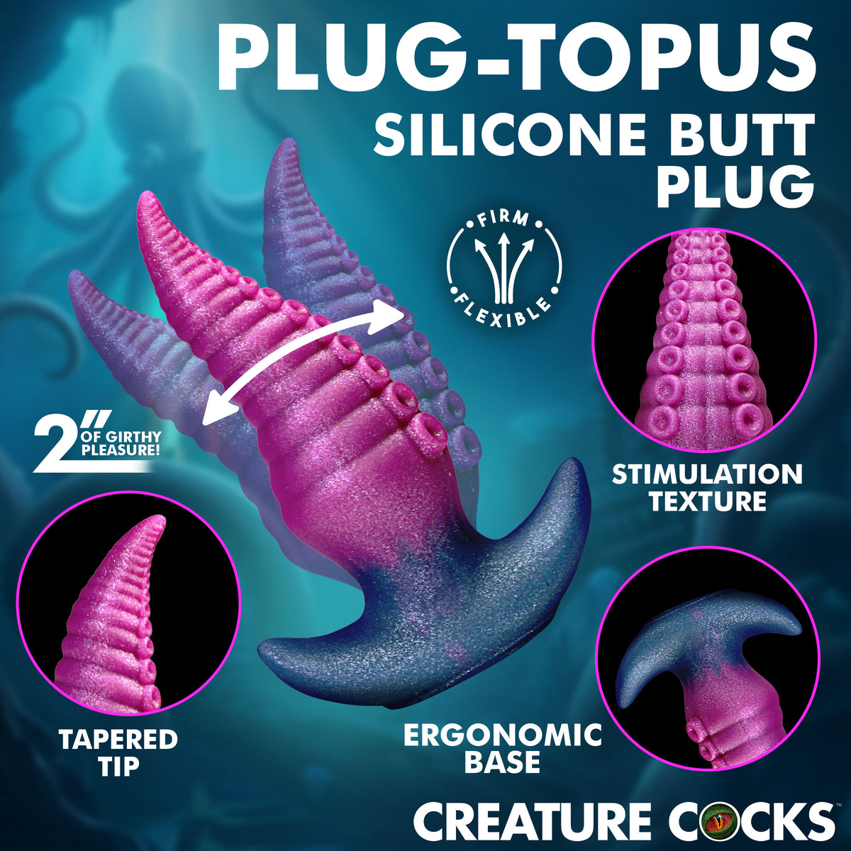 Creature Cocks Plug-Topus Tapered Silicone Butt Plug