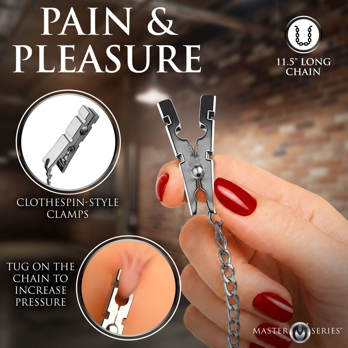Master Series Naughty Pleasure Clothespin Nipple Clamps