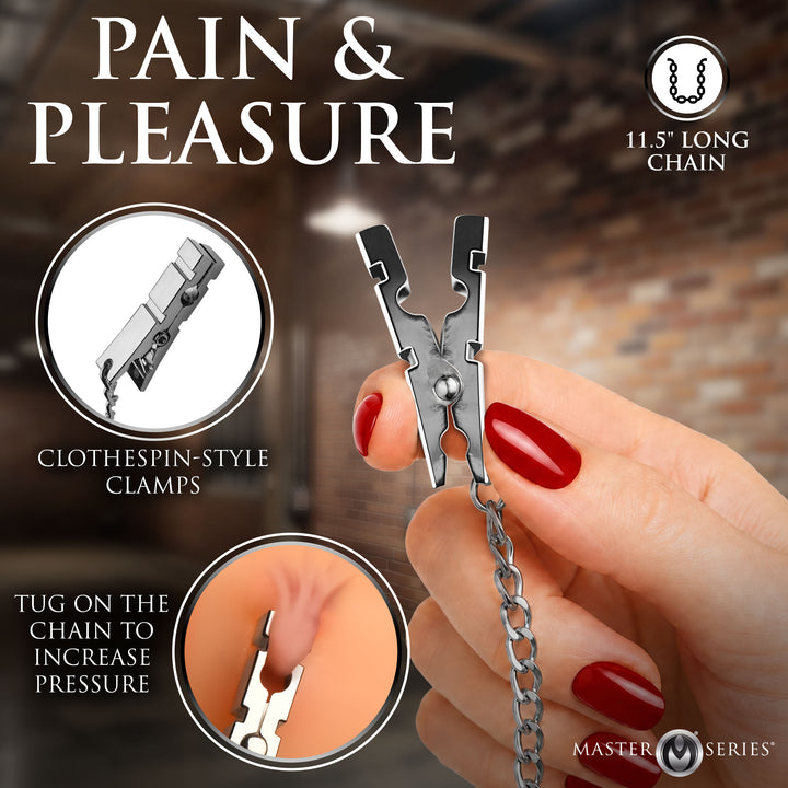 Master Series Naughty Pleasure Clothespin Nipple Clamps