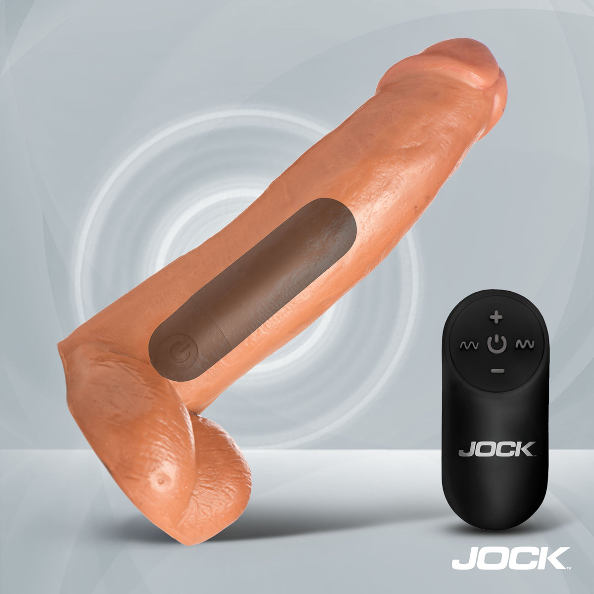 Jock 8 Inch Vibrating Dildo with Remote
