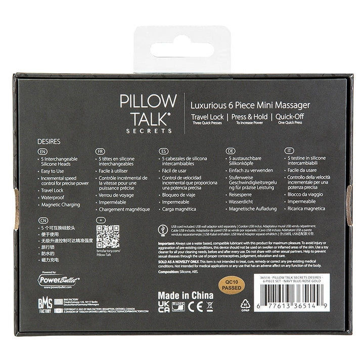Pillow Talk 6-Piece Luxurious Bullet Vibrator Secret Desires