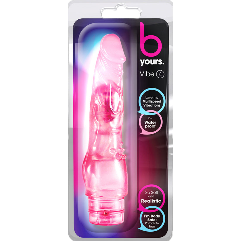 B Yours Cock Vibe #4 Realistic Beginner Vibrator in Pink