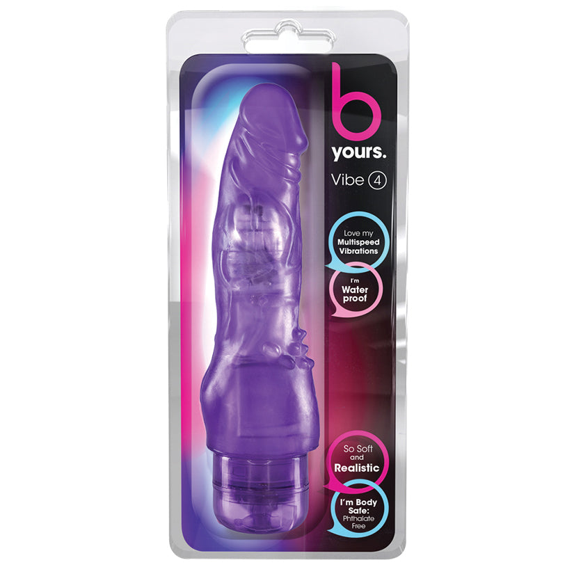 B Yours Cock Vibe #4 Realistic Beginner Vibrator in Purple