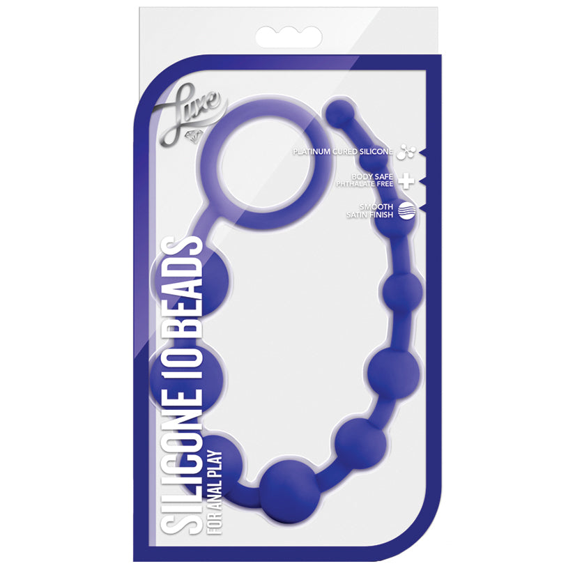 Luxe Silicone 10 Beads Graduated Anal Beads