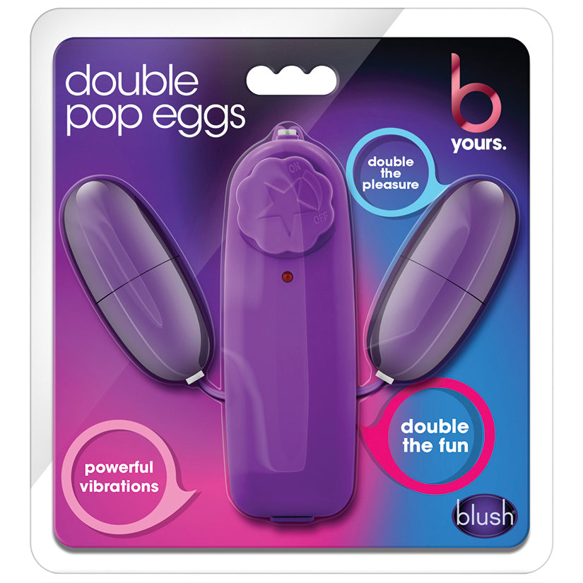 B Yours Double Pop Eggs Dual Vibrating Eggs in Plum