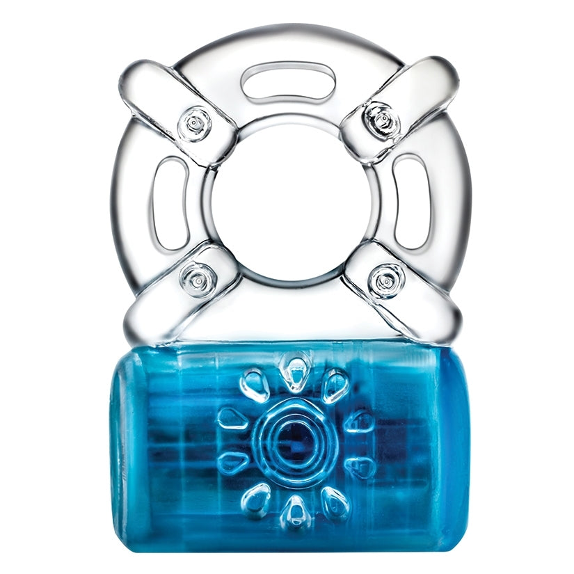 Play With Me Pleaser Rechargeable Vibrating C-Ring, Blue