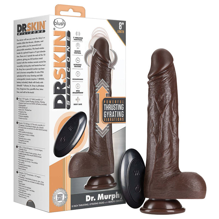 Dr. Skin Silicone Dr. Murphy 8 Inch Thrusting Dildo with Remote