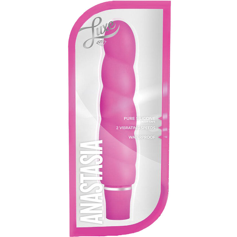 Luxe Anastasia Ribbed Spiral Silicone Vibrator