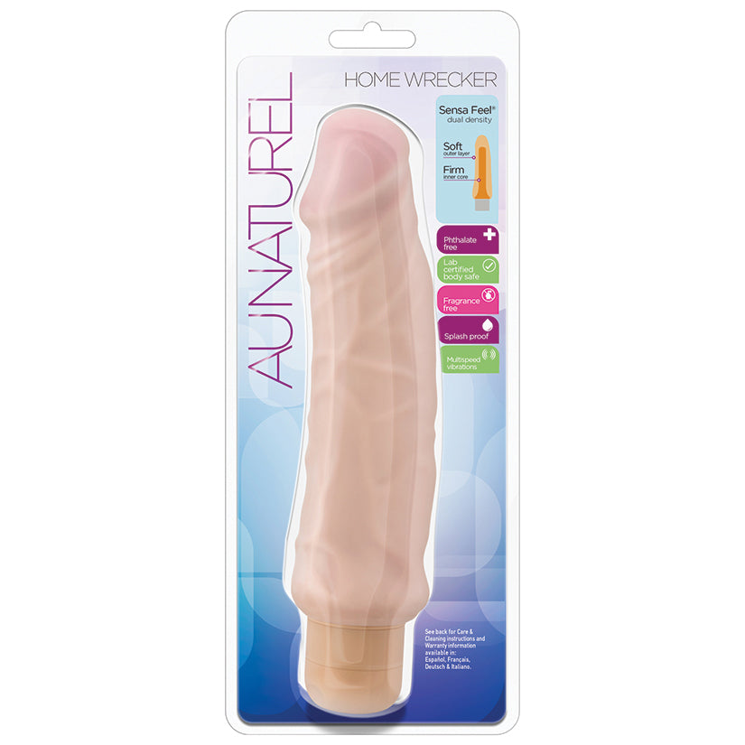 Au Naturel Home Wrecker Vibrating Realistic Dildo in Natural
