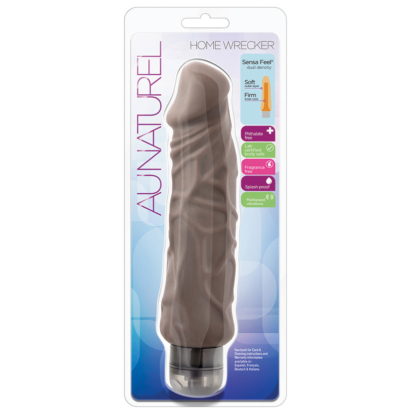 Au Naturel Home Wrecker Vibrating Realistic Dildo in Brown
