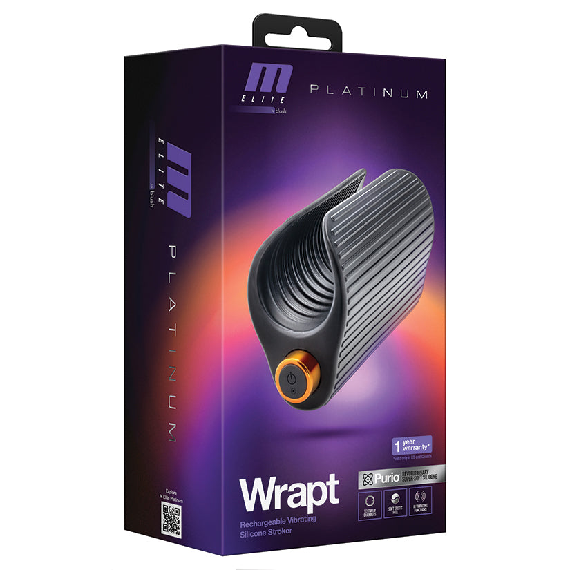 M Elite Platinum Wrapt Vibrating Silicone Stroker