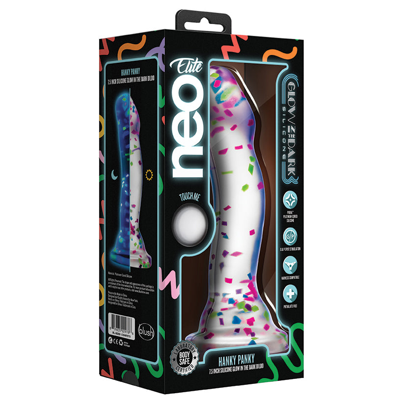 Neo Elite Glow in the Dark Hanky Panky Silicone Dildo