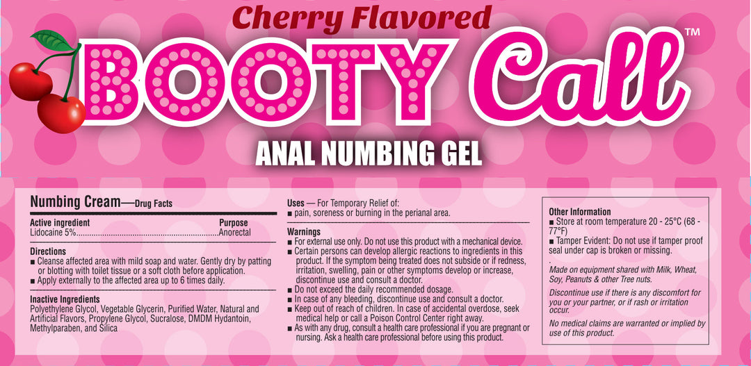 BootyCall Anal Numbing Gel Cherry 1.5 fl oz