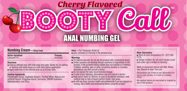 BootyCall Anal Numbing Gel Cherry 1.5 fl oz