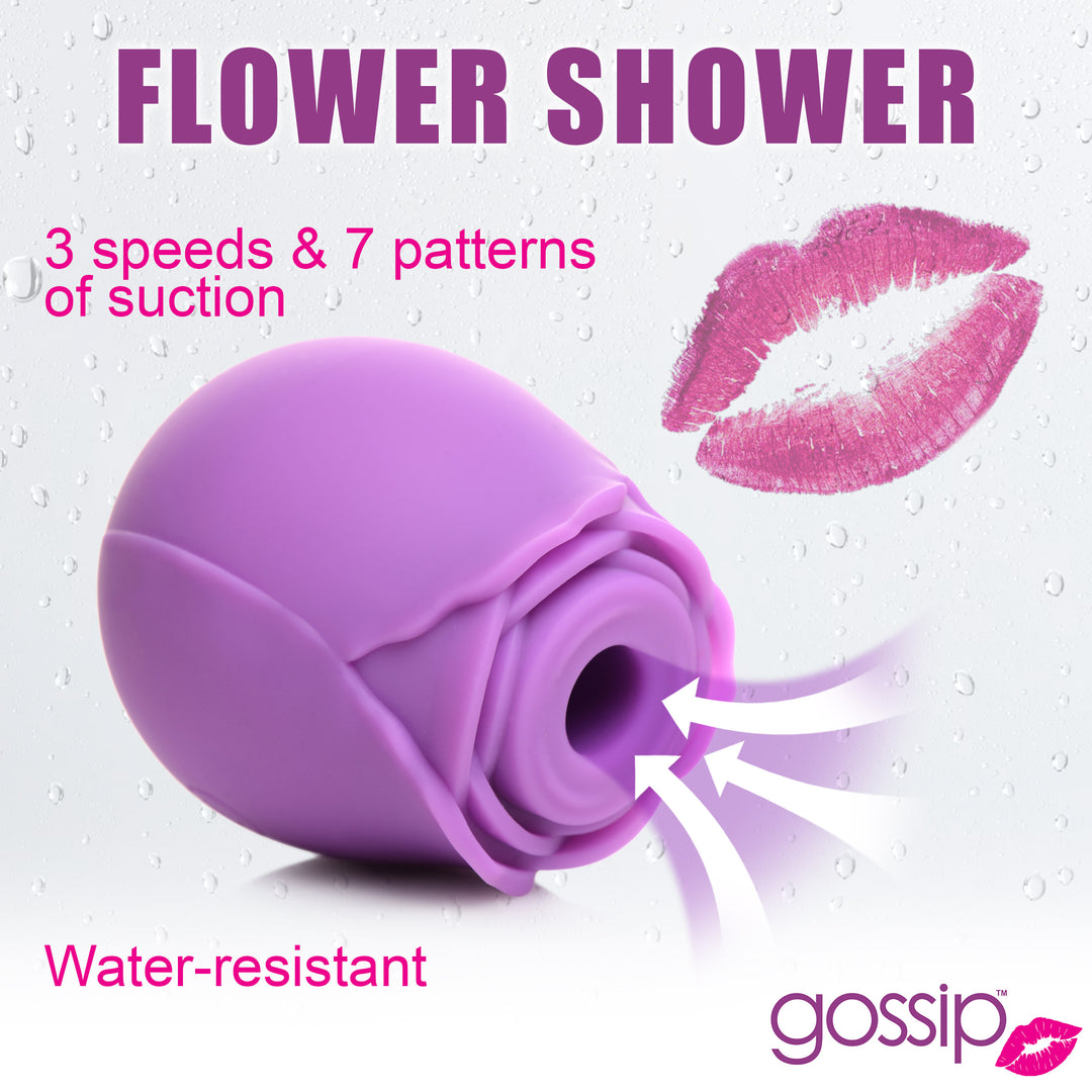 10X Rose Flirt Silicone Clitoral Suction Stimulator