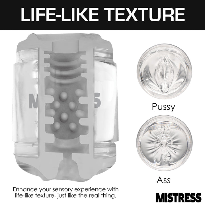 Double Shot Pussy and Ass Stroker, Clear