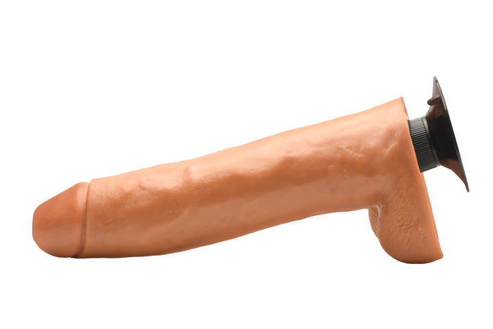 Brown JOCK 11 Inch Vibrating Realistic Dildo w/ Suction Cup & Balls