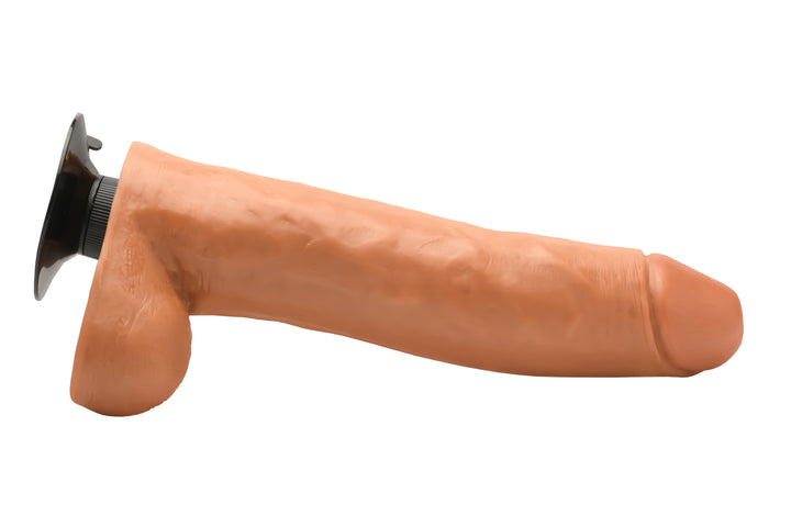 Brown JOCK 11 Inch Vibrating Realistic Dildo w/ Suction Cup & Balls