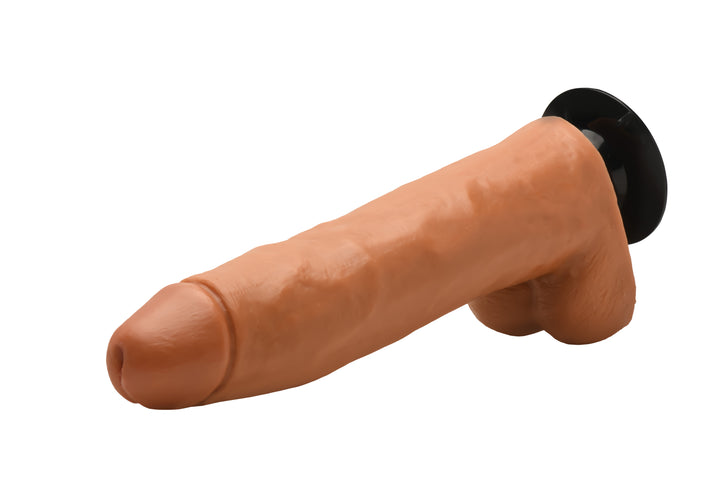 Brown JOCK 11 Inch Vibrating Realistic Dildo w/ Suction Cup & Balls