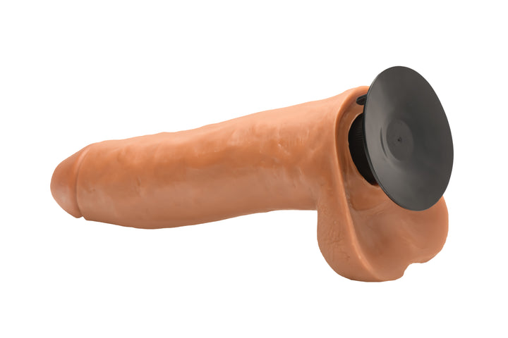 Brown JOCK 11 Inch Vibrating Realistic Dildo w/ Suction Cup & Balls